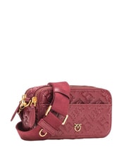 PINKO EMBOSSED LOGO Schulterkameratasche Bordeaux-Merlot-Antikgold - Damentaschen - 2
