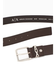ARMANI EXCHANGE A|X METALLIC LOGO Ledergürtel, kürzbar dunkelbrauner Kopf - Gürtel - 3