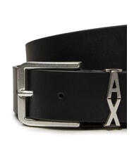 ARMANI EXCHANGE A|X METALLIC LOGO Ledergürtel, kürzbar Schwarz - Gürtel - 2