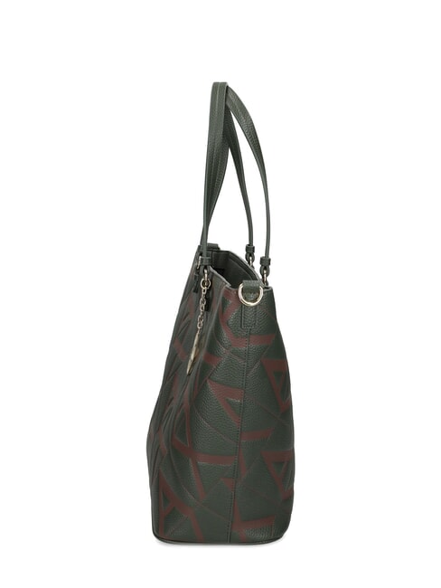 LOGO EMBOSSED Schulter-Shopper-Tasche dunkler Absinth/Likör - Damentaschen