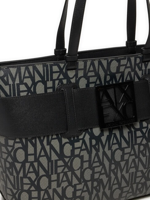 SUSIE Einkaufstasche mit durchgehendem Logo beige/schwarz - Damentaschen