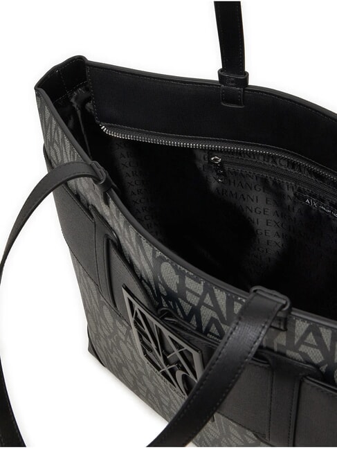 SUSIE Einkaufstasche mit durchgehendem Logo beige/schwarz - Damentaschen