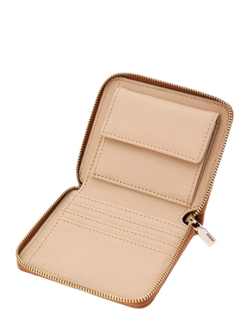 NASTRA Kleine Geldb&ouml;rse mit umlaufendem Rei&szlig;verschluss Karamell - Brieftaschen Damen