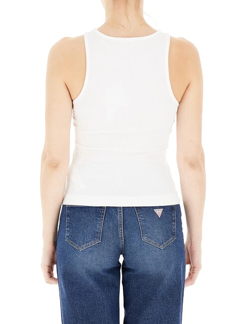 NEW SL ROUND GUENDALINA 4G-Tanktop mit Strass-Logo purweiß - T-Shirts und Tops für Damen