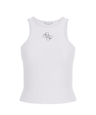 GUESS NEW SL ROUND GUENDALINA 4G-Tanktop mit Strass-Logo purweiß - T-Shirts und Tops für Damen - 4