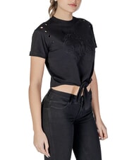 GUESS CN SS EYELET T-Shirt mit Knoten und Stickerei jetbla - T-Shirts und Tops für Damen - 3