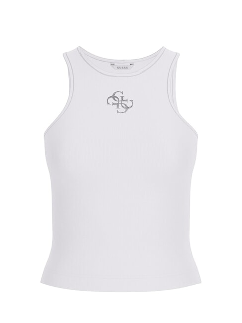NEW SL ROUND GUENDALINA 4G-Tanktop mit Strass-Logo purwei&szlig; - T-Shirts und Tops f&uuml;r Damen