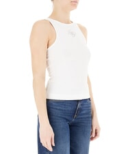 GUESS NEW SL ROUND GUENDALINA 4G-Tanktop mit Strass-Logo purweiß - T-Shirts und Tops für Damen - 3
