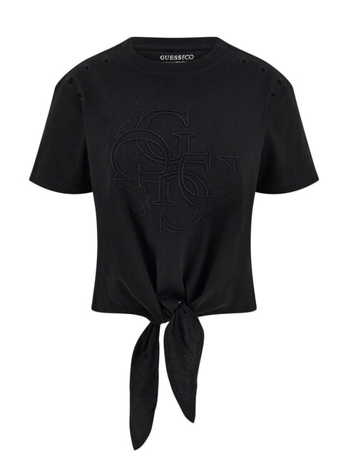 CN SS EYELET T-Shirt mit Knoten und Stickerei jetbla - T-Shirts und Tops für Damen