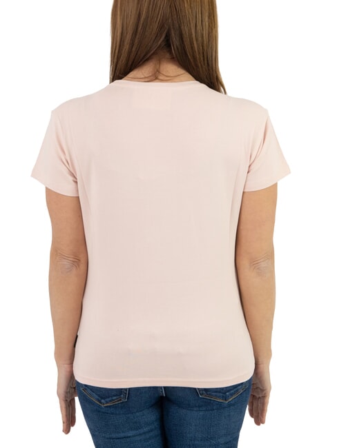 MECHI Stretch-T-Shirt mit Strass-Logo Pulver - T-Shirts und Tops für Damen