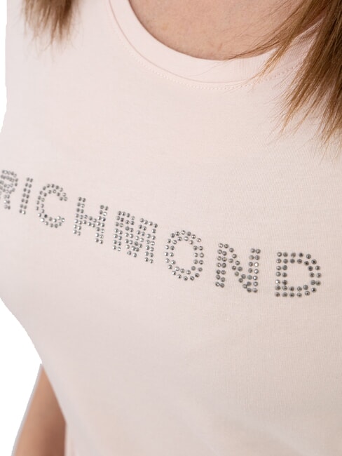 MECHI Stretch-T-Shirt mit Strass-Logo Pulver - T-Shirts und Tops für Damen