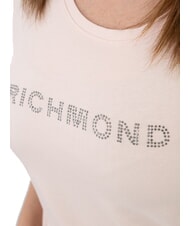JOHN RICHMOND MECHI Stretch-T-Shirt mit Strass-Logo Pulver - T-Shirts und Tops für Damen - 3