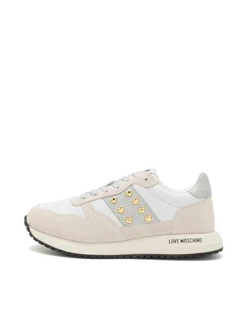 DUNE 30 Sneakers mit herzförmigen Nieten weiß/silber10 - Damenschuhe