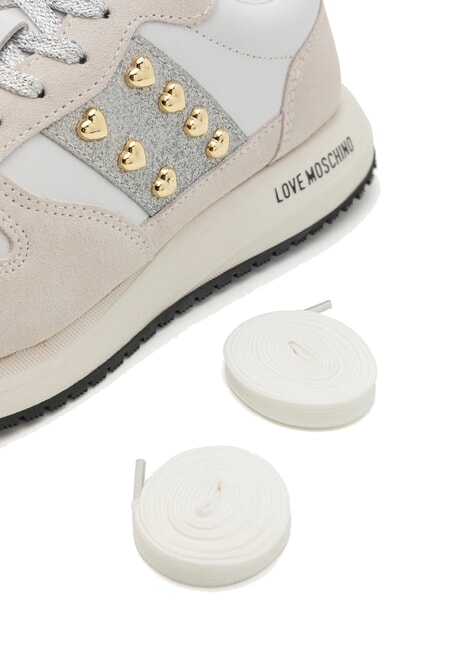 DUNE 30 Sneakers mit herzförmigen Nieten weiß/silber10 - Damenschuhe