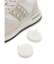 LOVE MOSCHINO DUNE 30 Sneakers mit herzförmigen Nieten weiß/silber10 - Damenschuhe - 5