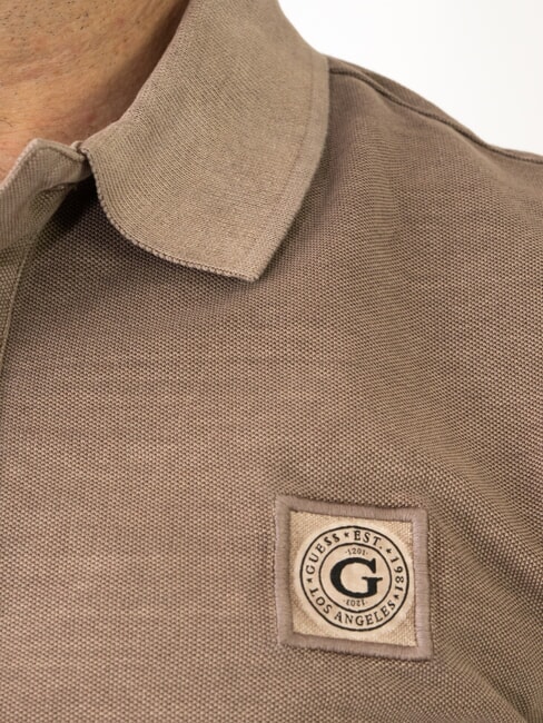 WASHED  Kurzarm-Poloshirt Walnussschale - Herren-Polo-Shirts/Herren-Polo-Shirt/Herrenpoloshirt/Herrenpoloshirts