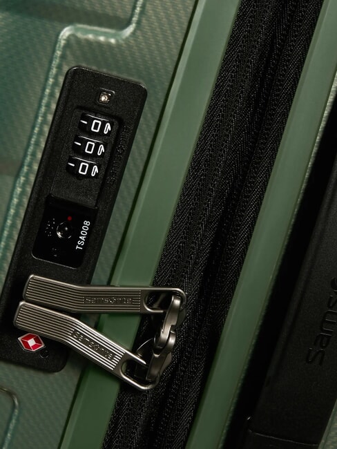 ATTRIX Erweiterbarer schlanker Kabinentrolley Basilikumgrün - Handgepäck