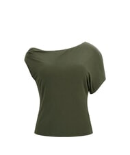 GUESS SS DOLMAN OFF MIRAYA  T-Shirt mit One-Shoulder-Design grüne Pflanze - T-Shirts und Tops für Damen - 4