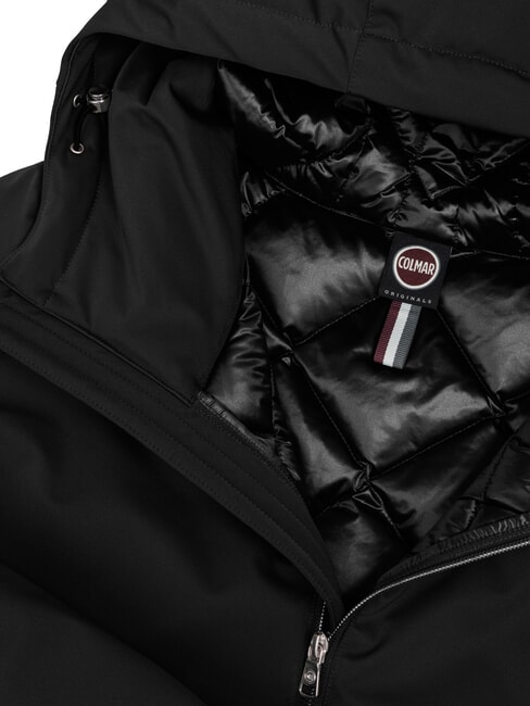 PURENESS Daunenjacke aus zwei Materialien mit Kapuze Schwarz - Daunenjacken für Damen