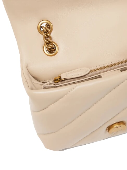 MINI LOVE BAG Nappatasche Beige-Rauchgrau-Antikgold - Damentaschen