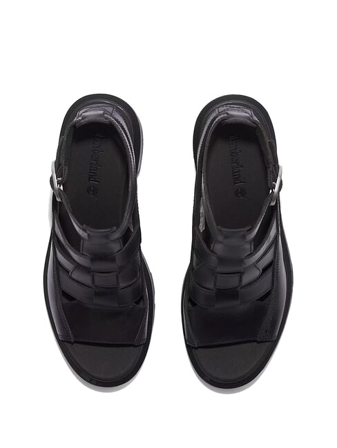 ALLINGTON Hohe Fischer-Sandale schwarzes Vollkorn - Damenschuhe