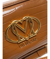 LOVE MOSCHINO CROCO PRINTED Schulterkameratasche Kamel2 - Damentaschen - 3