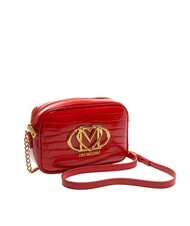 LOVE MOSCHINO CROCO PRINTED Schulterkameratasche rot - Damentaschen - 2
