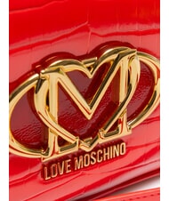 LOVE MOSCHINO CROCO PRINTED Schulterkameratasche rot - Damentaschen - 3