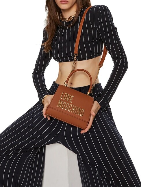 LETTERING Mini Handtasche, mit Schultergurt Walnüsse - Damentaschen