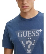 GUESS TRIANGLE Baumwoll-T-Shirt mit Aufdruck Wimpel blau - Herren-T-Shirts - 3