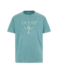 GUESS TRIANGLE Baumwoll-T-Shirt mit Aufdruck zartes Blaugr&uuml;n - Herren-T-Shirts - 4