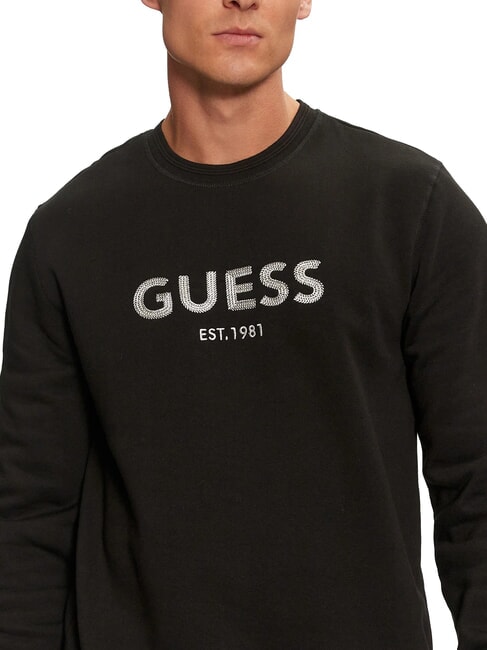 BOX Sweatshirt mit Logo-Stickerei in Metallic-Optik jetbla - Sweatshirts Herren