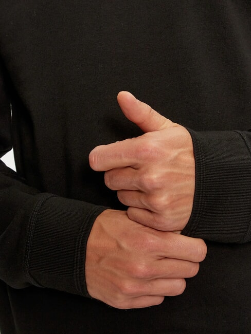 BOX Sweatshirt mit Logo-Stickerei in Metallic-Optik jetbla - Sweatshirts Herren