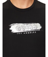 GUESS METALLIC LOGO T-Shirt mit geprägtem Aufdruck jetbla - Herren-T-Shirts - 4