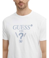 GUESS TRIANGLE Baumwoll-T-Shirt mit Aufdruck purweiß - Herren-T-Shirts - 3