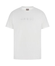 GUESS LOGO EMBROIDERY T-Shirt aus Baumwolle purweiß - Herren-T-Shirts - 4
