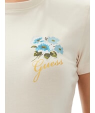 GUESS FLOWERS Stretch-T-Shirt Vanille-Rouge - T-Shirts und Tops für Damen - 4