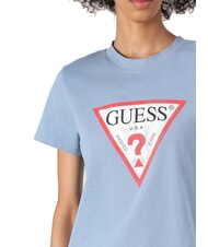 GUESS CLASSIC FIT LOGO T-Shirt mit Logo blaues Band - T-Shirts und Tops für Damen - 3