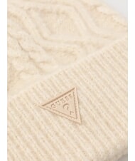 GUESS KNITTED Geflochtene M&uuml;tze mit Umschlag Elfenbein - M&uuml;tzen/H&uuml;te - 2