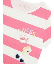 GUESS KIDS Gestreiftes T-Shirt weiß und fuchsia st - Kinder-T-Shirt - 3