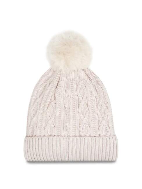 KIDS Geflochtene Mütze mit Bommel gedämpfter Stein - Kinderhüte