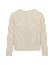 GUESS KIDS Gerippter Pullover mit V-Ausschnitt cremwhi - Kinderpullover - 2