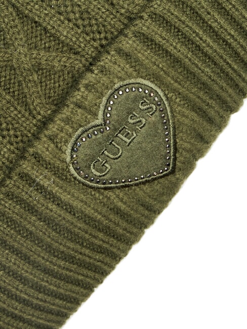 KIDS Geflochtene Mütze mit Bommel grüne Pflanze - Kinderhüte