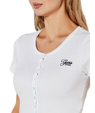 GUESS JEANS SL CN SNAP EMBRO  T-Shirt purweiß - T-Shirts und Tops für Damen - 3