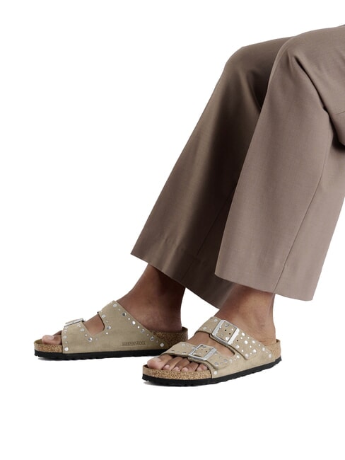 ARIZONA RIVET  Sandalen aus Leder Taupe - Damenschuhe