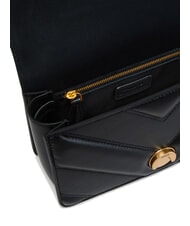 PINKO LOVE ONE MINI Gesteppte Tasche aus Nappaleder mit Chevron-Muster schwarz-antikgold - Damentaschen - 4