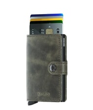 SECRID VINTAGE  Ledergeldbörse mit Kartenhalter aus Aluminium oliv schwarz - Brieftaschen Herren - 3