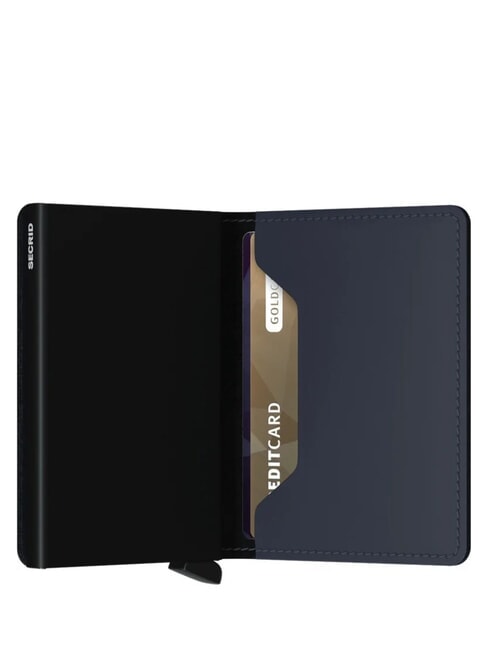 MATTE Schlanke Lederbrieftasche nachtblau - Brieftaschen Herren