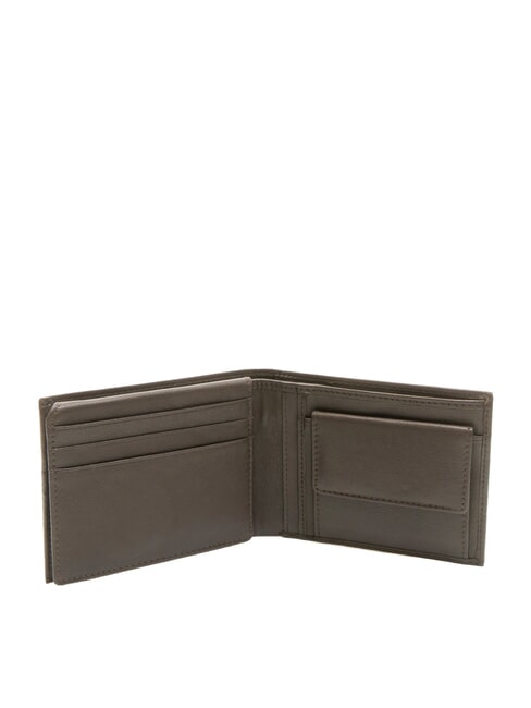 VERTIGO Geldbörse aus Leder mit Klappe für Kreditkarten und Münzen dunkelbraun - Brieftaschen Herren