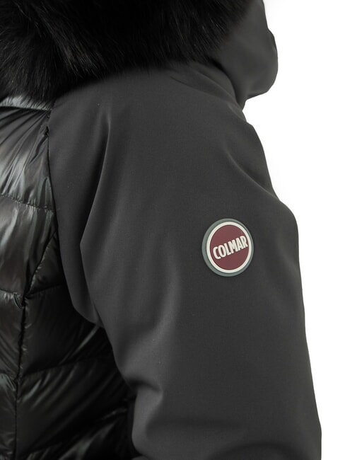 PURENESS Daunenjacke aus zwei Materialien mit Kapuze Schwarz - Daunenjacken für Damen